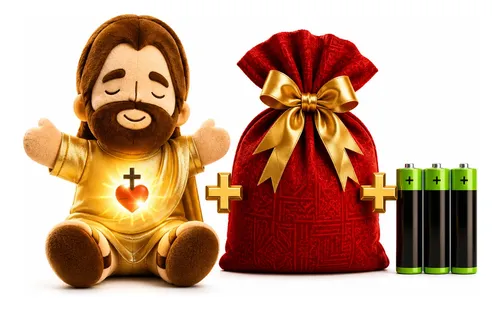 Pelúcia Jesus Que Respira +pilhas + Saco De Presente E Laço