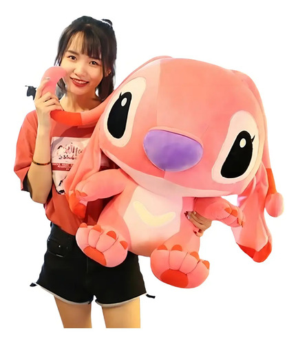 Pelúcia Stitch Lilo 50cm Gigante Ótimo Presente Cor Angel - Brinquedo Criativo