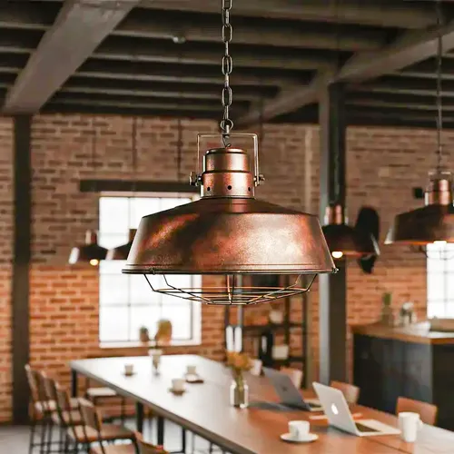 Pendente Industrial Retro, 46 Cm De Diâmetro C/ Grade