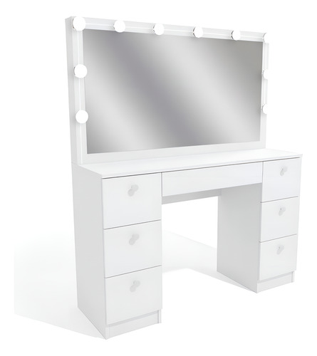 Penteadeira ditalia pe80 com kit luz branco cor branco 1