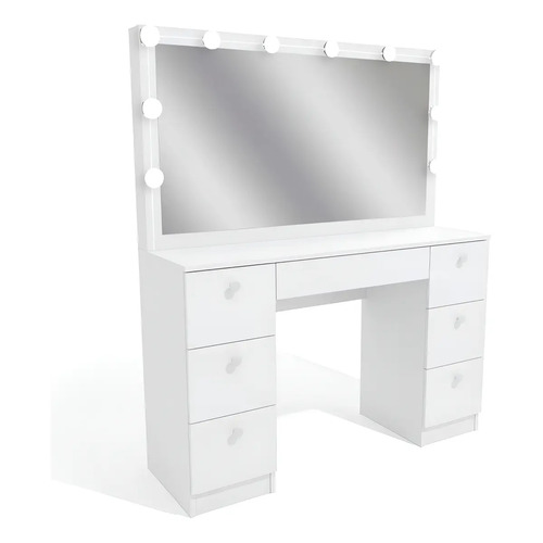 Penteadeira ditalia pe80 com kit luz branco cor branco 1
