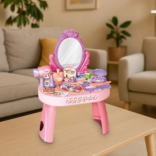 Penteadeira Infantil Menina Acessórios Princesa Maquiagem Cor Rosa