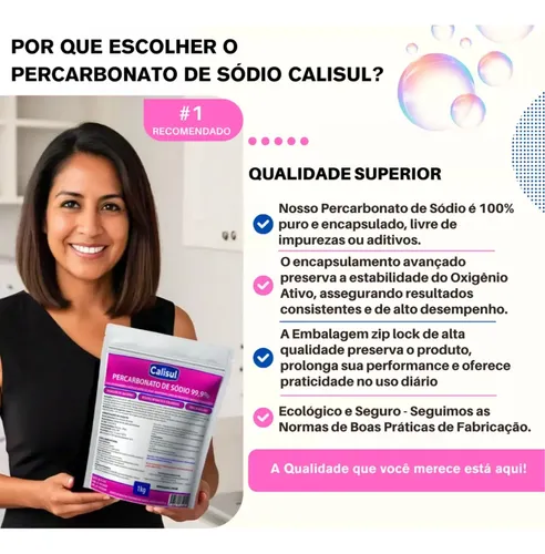 Percarbonato De Sódio Tira Mancha 100% Poder O2 Calisul 3 Kg