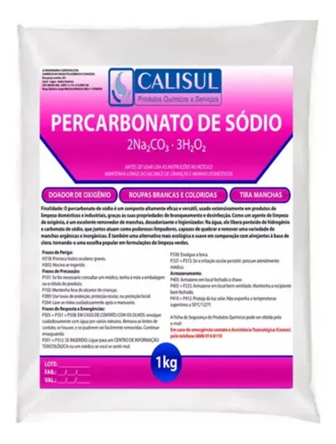 Percarbonato De Sódio Tira Mancha 100% Poder O2 Calisul 3 Kg