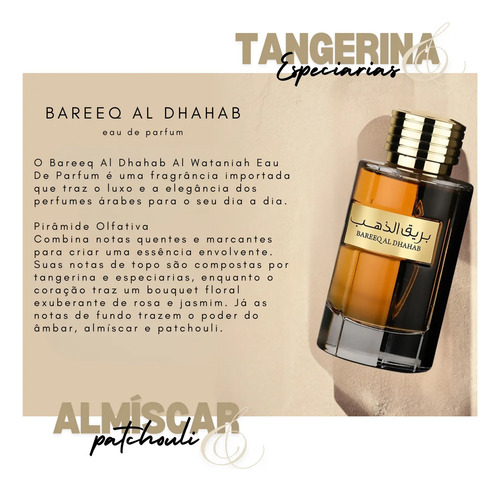 Perfume Árabe Al Wataniah Bareeq Al Dhahab 100ml Eau De Parf