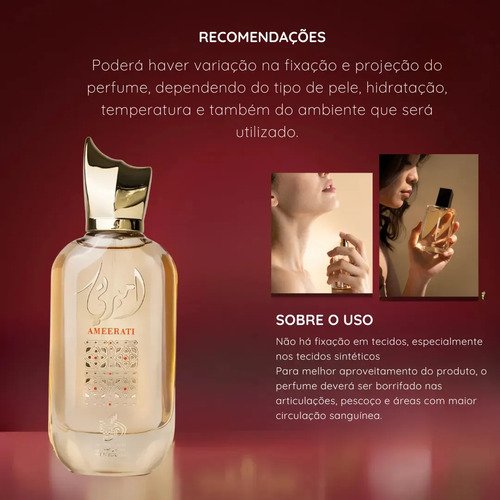 Perfume Árabe Ameerati Feminino Eau De Parfum 100 Ml Com Nf lipx