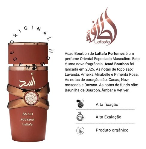Perfume Árabe Asad Bourbon 100ml Lipx