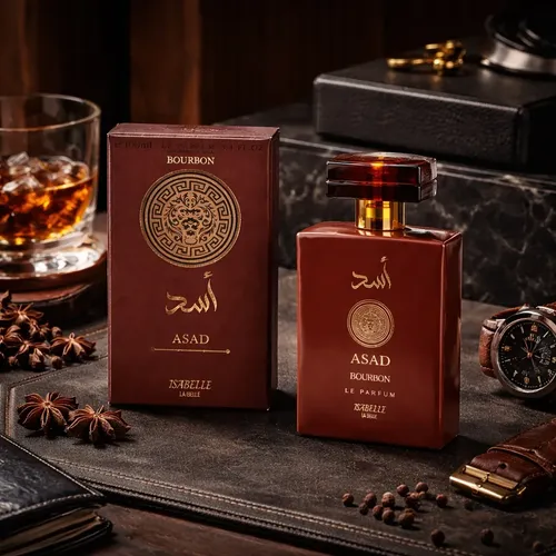 Perfume Arábe Asad Bourbon 100ml - Marca Isabelle La Belle | Fixação Intensa, Notas Amadeiradas Marcantes E Elegância Masculina