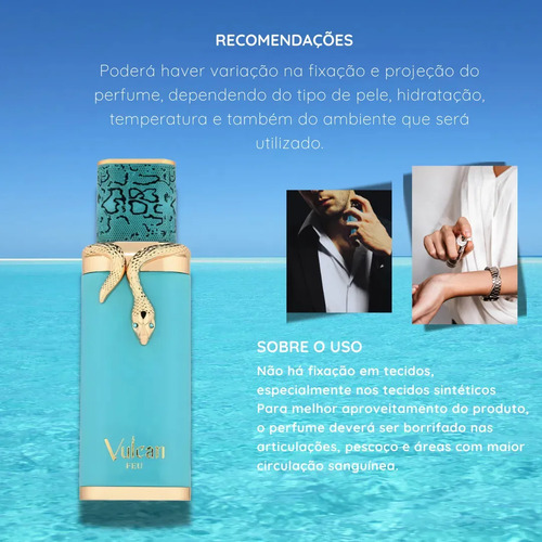 Perfume Árabe Eau De Parfum French Avenue Vulcan Feu 100ml Cítrico Frutado