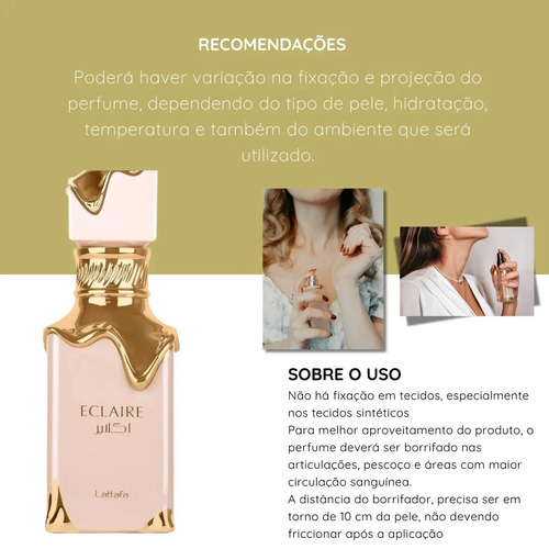 Perfume Árabe Eclaire Eau De Parfum Lattafa 100ml Feminino 100% Original Com Nf
