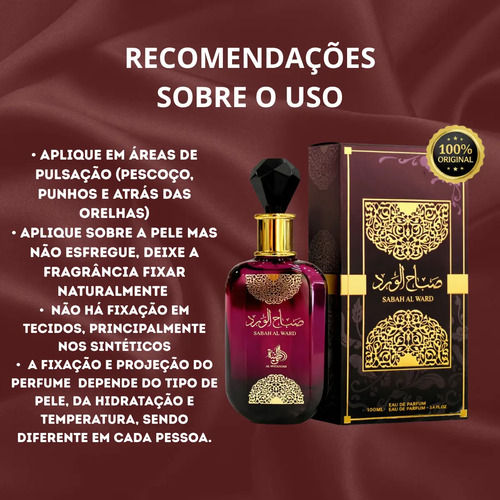 Perfume Arabe Feminino Al Wataniah Sabah Al Ward Edp 100ml