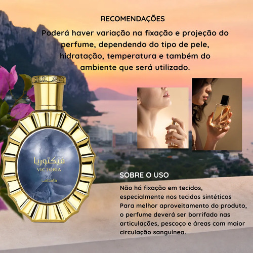 Perfume Arabe Feminino Victoria Lattafa Eau De Parfum 100ml