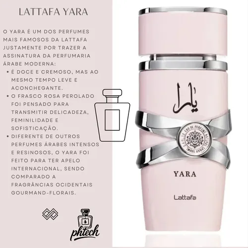 Perfume Árabe Feminino Yara Lattafa Eau De Parfum 100 Ml Original Lacrado