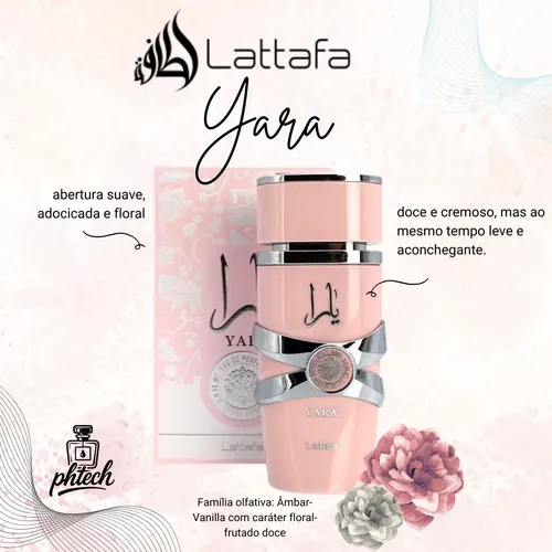 Perfume Árabe Feminino Yara Lattafa Eau De Parfum 100 Ml Original Lacrado