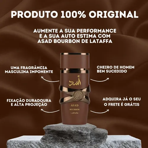 Perfume Árabe Masculino Asad Bourbon Lattafa Eau De Parfum 100ml