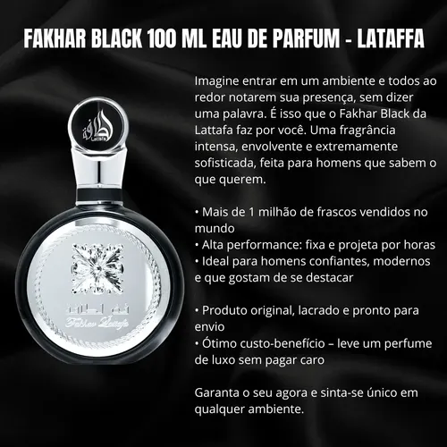 Perfume Árabe Masculino Fakhar Black Eau De Parfum 100 Ml