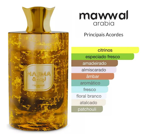 Perfume Árabe Mawwal Najma 100ml Eau De Parfum Unissex Original