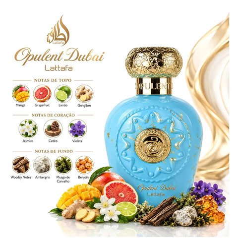 Perfume Arabe Opulent Dubai Eau De Parfum 100 ML Original Com Nf