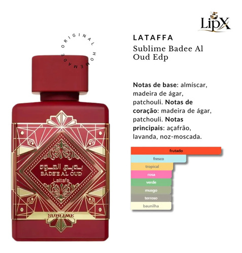 Perfume Árabe Sublime Lattafa Badee Al Oud Edp 100 Ml Lipx