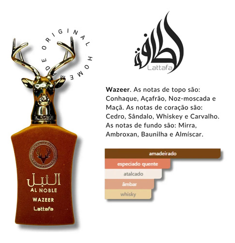 Perfume Árabe Wazeer Al Noble Masculino 100ML