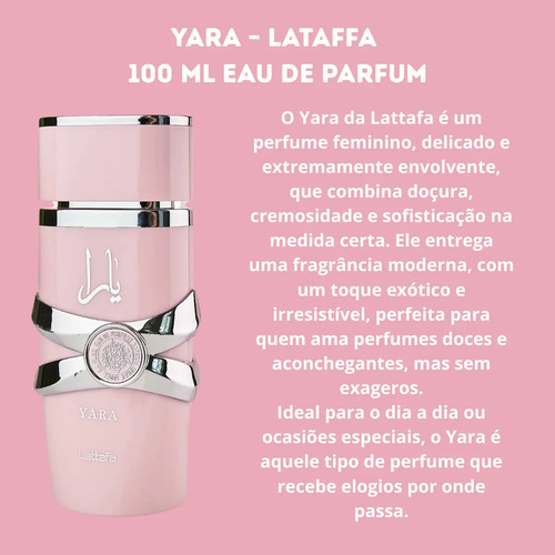 Perfume Arabe Yara Lattafa Eau De Parfum 100ml Original C Nf