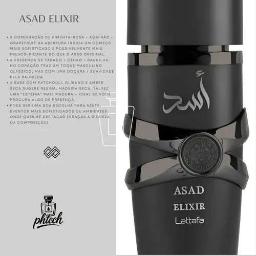 Perfume Asad Elixir Lattafa Árabe Original Nota Fiscal