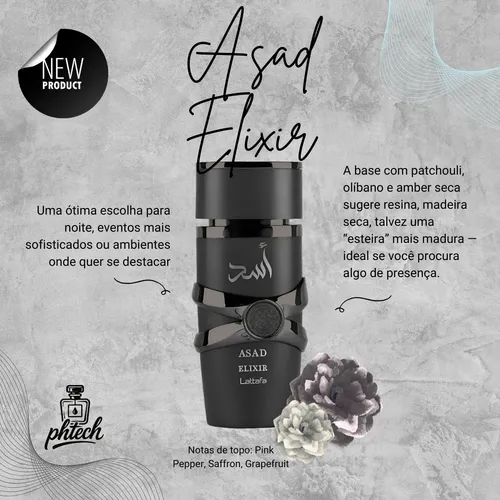 Perfume Asad Elixir Lattafa Árabe Original Nota Fiscal