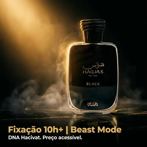 Perfume Eau de Parfum Rasasi Hawas Black Masculino 100 ml