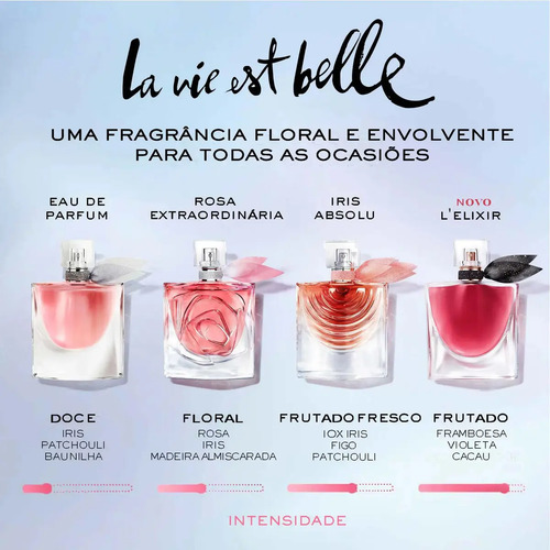 Perfume Feminino Eau de Parfum Fragrância Floral Gourmand Inebriante com Notas de Íris Nobre, Baunilha e Pralinê La Vie Est Belle Lancôme, Frasco com 50ml