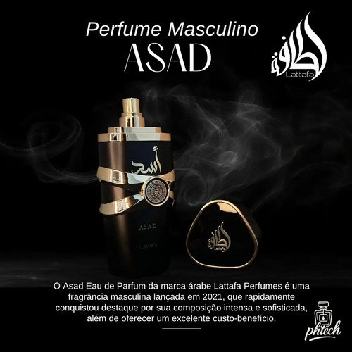 Perfume Lattafa Asad 100ml Eau De Parfum Original Árabe Original Com Nota Fiscal E Selo Original Lataffa