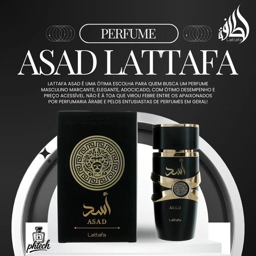 Perfume Lattafa Asad 100ml Eau De Parfum Original Árabe Original Com Nota Fiscal E Selo Original Lataffa
