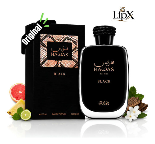 Perfume masculino rasasi hawas black 100ml original