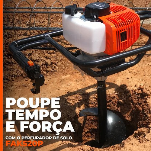Perfurador De Solo A Gasolina Carbon Fak 52cc Broca 80x20