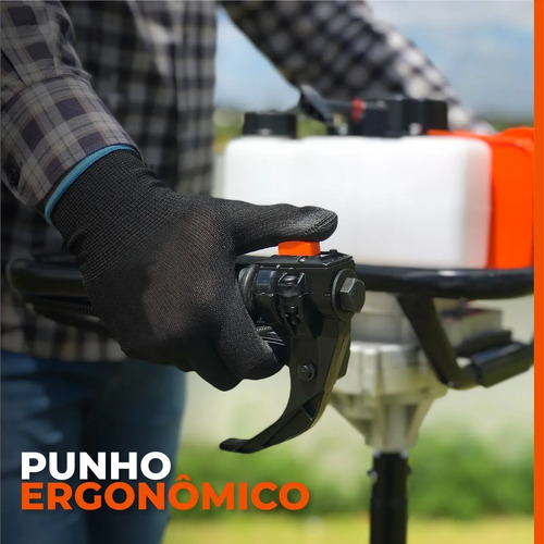Perfurador Solo Trado Gasolina com 3 Brocas Extensão 1,20m Carbon Fak Laranja