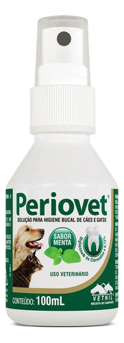 Periovet spray 100 ml vetnil tratamento tartaro sabor me
