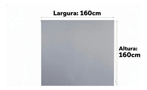 Persiana Cortina Blackout Rolo 160x160 Blecaute 0% Luz Sala Cinza