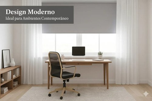 Persiana Cortina Blackout Rolo 160x160 Blecaute 0% Luz Sala Cinza