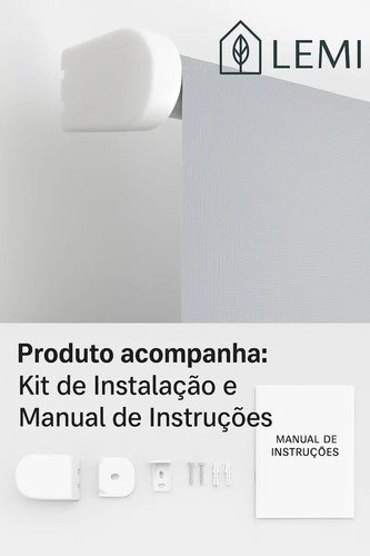 Persiana Cortina Blackout Rolo 160x160 Blecaute 0% Luz Sala Cinza