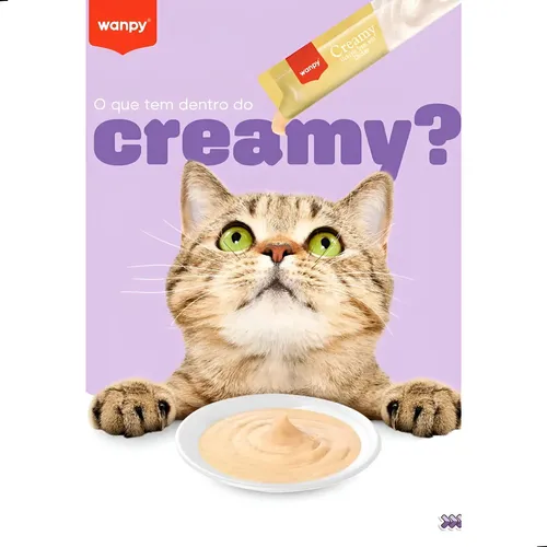 Petisco Gatos Wanpy Truly Creamy Sabores Variados Com 50un