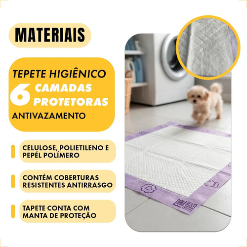 Petlike tapete higiênico para cães ultra pads lavanda 80cm x 60cm com 30 unidades