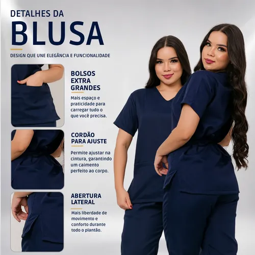 Pijama Cirúrgico Feminino Scrub Hospitalar - Unissex Atacado