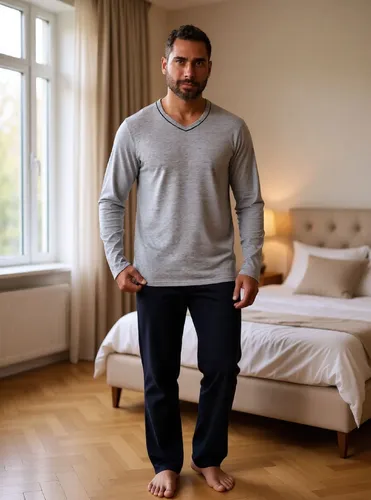 Pijama Masculino Mash Manga Longa Gola V Elast.embutido