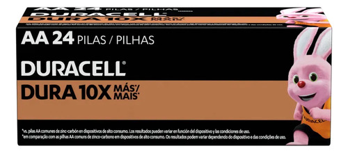 Pilha alcalina aa pequena duracell com 24 unidades