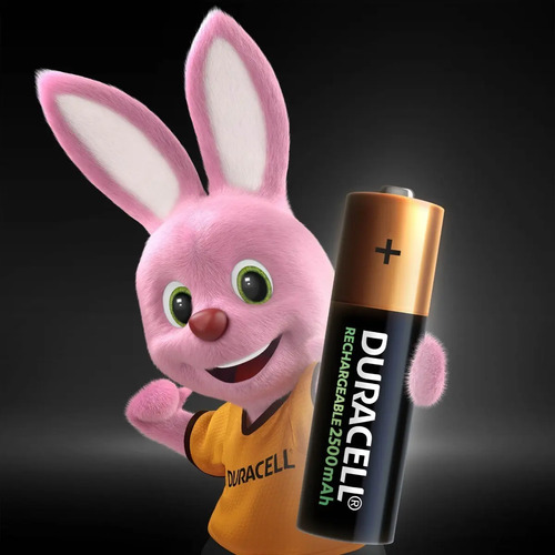 Pilha Recarregável Aa Pequena 2500mah Duracell Com 4 Un
