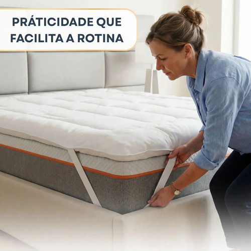 Pillow Top Casal de Percal Antialérgico 400 Fios para Colchão