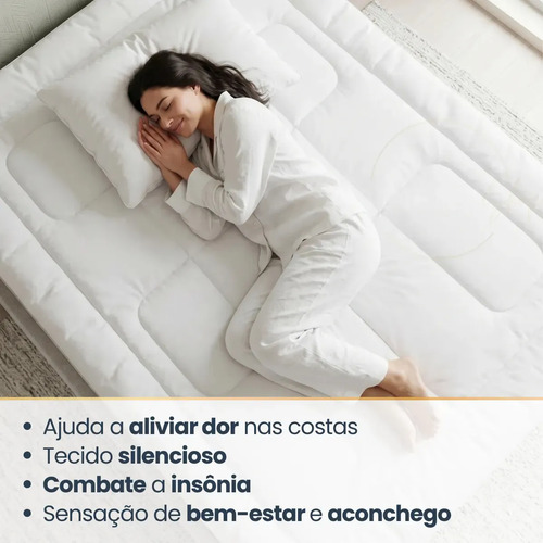 Pillow Top Casal de Percal Antialérgico 400 Fios para Colchão