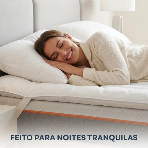 Pillow Top Casal de Percal Antialérgico 400 Fios para Colchão