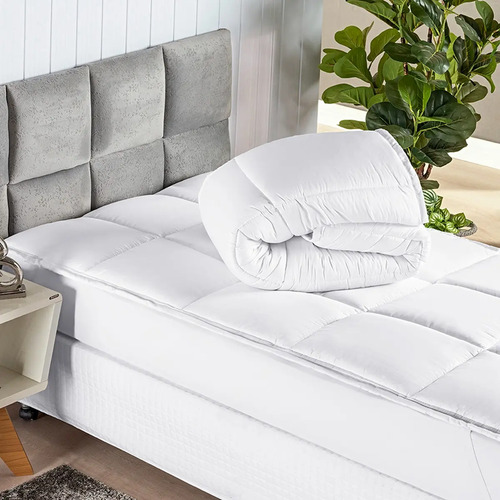 Pillow top protetor colchao cama casal 400 fios toque macio