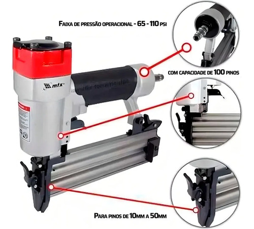 Pinador Pneumático Para Pinos De 10 A 50mm MTX 574109