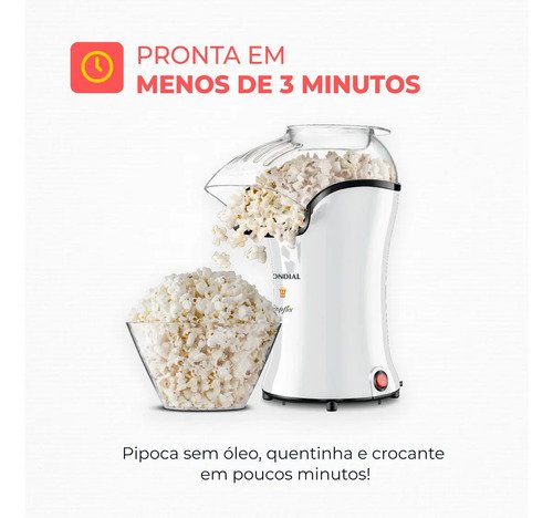 Pipoqueira Elétrica Popflix Pp-04 Ar Quente Cor Branco Mondial 127 V